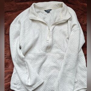 Eddie Bauer Cream Quilted Sweater